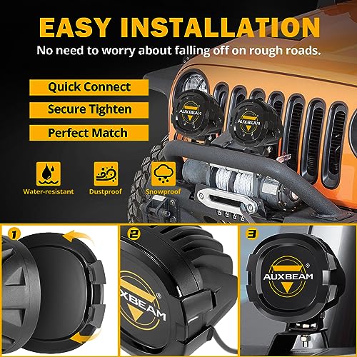 Auxbeam 4 inch LED Pod Covers, 2PCS Black Round Offroad Driving Work Lights PC Protective Covers, Light Bar Lens Covers Waterproof Dustproof for Truck SUV ATV UTV Jeep Wrangler Motorcycle - color: P4 Series-Black Covers