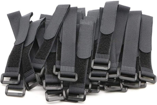25pcs Black Reusable Fastening Cable Straps, Hook and Loop Cable Tie Down Straps 1" x 24" - size: 25 Pack 1 x 24Inch