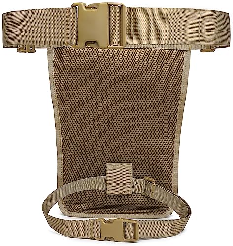 Motorcycle Tactical Drop Leg Thigh Bag with Holster Handgun Firearm Pistol Bag for Men Hunting Shooting Range Additional 3 Magazine Storage Slots - color: Tan Khaki Brown