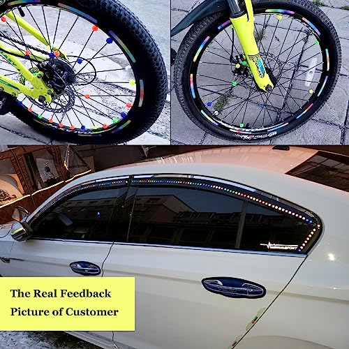 Bicycle Stickers Rainbow Car Decals-320 Pcs Reflective Rim Tape for Bikes Rims for Cars,Bike,Skateboard, Motorcycle Nighty Safety Warning Sticker (320 Pcs Rainbow Dots) - style: 320 Pcs Rainbow Dots