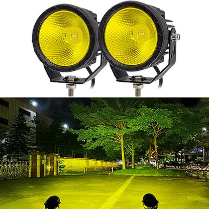 STDYSUN Round LED Offroad Driving Fog Lights Pod Lights 2Pcs 3.5Inch Flood Beam Motorcycle Fog Lights Work Auxiliary Lights Ditch Bumper Lights fit for Car Truck ATV UTV Motorcycle Golf Pick-up,black - size: Round Yellow Flood