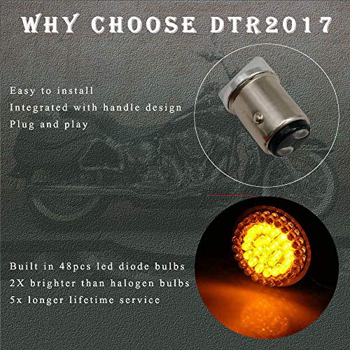 1157 Front LED Turn Signal Lights, 2 Inch Bullet Running Light with Smoked Lens Cover for Harley Sporster 1200, Dyna, Road King, Street Glide, Softail 2020 - color: Amber+White