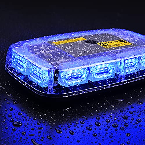 Nilight 12 Inch Roof Top Strobe Lights 48LED Hazard Light Emergency Safety Warning LED Flashing Bar Magnetic Mount 12V 24V Cars Trucks Tractors Snow Plows Construction Vehicles - color: Blue