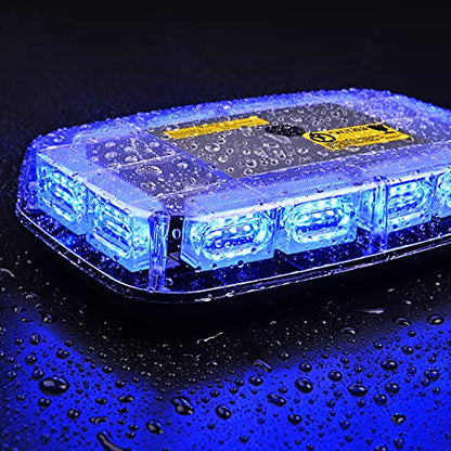 Nilight 12 Inch Roof Top Strobe Lights 48LED Hazard Light Emergency Safety Warning LED Flashing Bar Magnetic Mount 12V 24V Cars Trucks Tractors Snow Plows Construction Vehicles - color: Blue