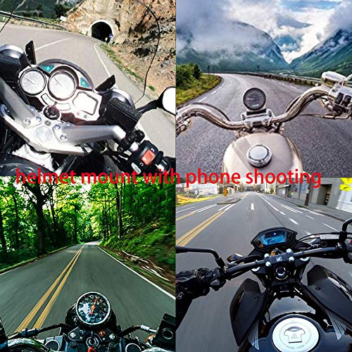 Helmet Chin Mount for Mobile Phone and GoPro, Motorcycle Strap Holder for iPhone Samsung,Compatible with GoPro Hero 9,8,7,6,5,4/3, Insta360 One R, AKASO,DJI OSMO,Etc and Most Action Cameras