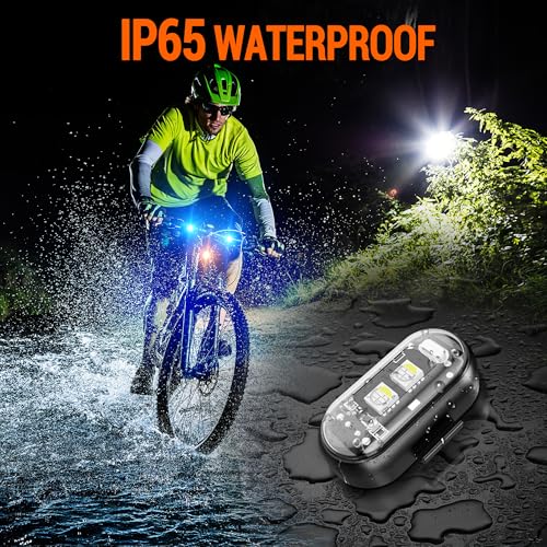 Wireless LED Strobe Lights Remote Control, 8 Colors USB Charing Waterproof Anti-Collision Flashing Emergency Warning Lights for Car Motorcycle Drone Aircraft Bike 12PCS - color: 12pods