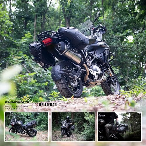 Rhinowalk Motorcycle Saddlebags 48L(24L*2) Waterproof Motorbike Side Bags, Travel Luggage Panniers with Shoulder Strap for Adventure & Sport Motorcycle Racks, 1 Pair - size: 48L