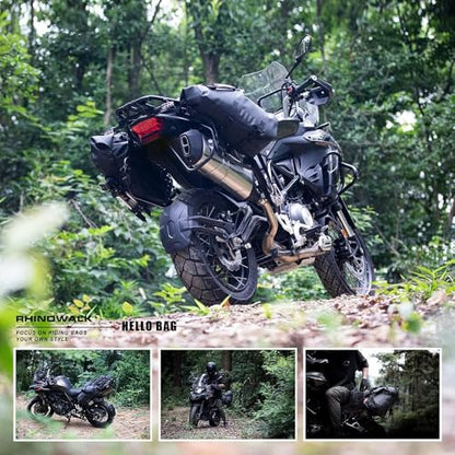 Rhinowalk Motorcycle Saddlebags 48L(24L*2) Waterproof Motorbike Side Bags, Travel Luggage Panniers with Shoulder Strap for Adventure & Sport Motorcycle Racks, 1 Pair - size: 48L