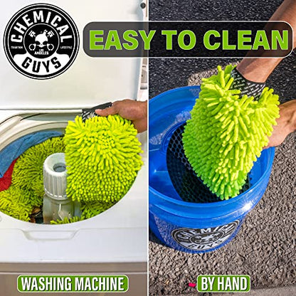 Chemical Guys Chenille Premium Scratch-Free Microfiber Wash Mitt for Car Washing - Lime Green,Ultra-Soft Car Wash Glove,Swirl-Free Finish,Safe for Trucks,SUVs,Motorcycles,and More,(Pack of 12) - size: Regular (Pack of 12)