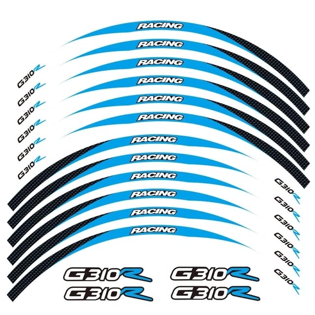 Motorcycle Rim Reflective Tape Sticker 17inch Wheel Stripes Decals Compatible with BMW G310R (D) - color: D