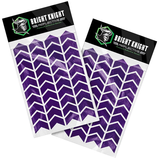 Bright Knight Decals Chevron Hard Hat Reflective Stickers, 1" Purple Acyclic Adhesive Vinyl Tape with 3M Reflector, Bicycle Helmet Reflective for High-Visibility at Night, Outdoor Waterproof, 2pk - color: Purple, size: 2 pk