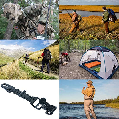 MELOTOUGH Tactical Glove Clip Holder Work Glove Holder Clip for Tactical Backpack, Tool Belt - color: Alligator Clip With Fire Starter Black