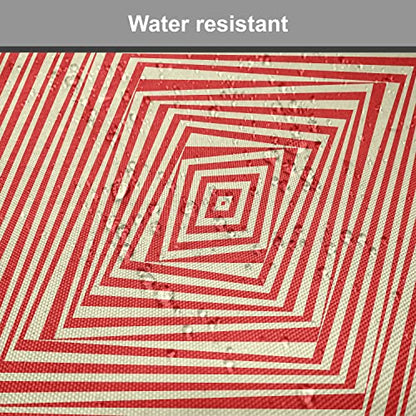 Lunarable Psychedelic Chair Cushion Pad, Hypnotic Maze Twisty Optical Theme Dizzy Pattern Trance Abstract, Seat Padding for Kitchen & Patio with Anti-Slip Backing, 16"x16", Pale Yellow Vermilion - color: Pale Yellow Vermilion, size: Pack of 1