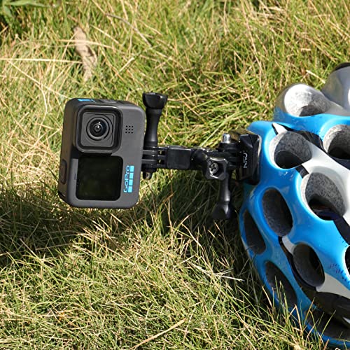HSU Adjust Arm Straight Joints Mount, Long and Short Same Direction Straight Joints Mount for GoPro Hero 13 12 11 10 9 8 7 6 5 4 3 3+ 2 1, AKASO Campark and Other Action Cameras