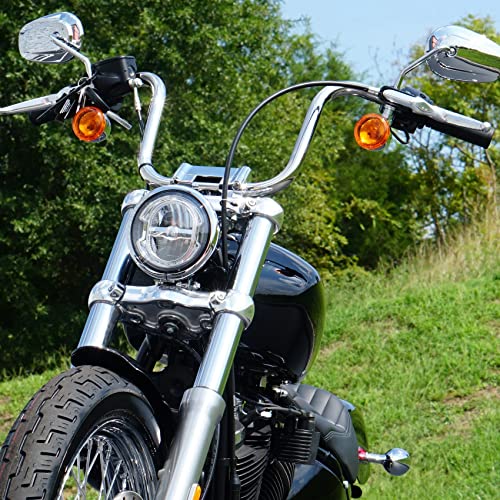 Green-L 1 1/4" Ape Hanger 12" Rise Handlebars Fit for Harley Sportster XL883 XL1200 Softail FLST FXST Custom Motorcycle 1.25" Handle Bar - size: 12" Rise, style: Style A Chrome
