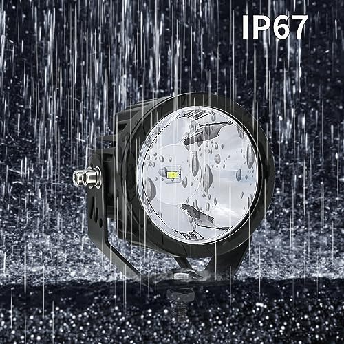 STDYSUN Round LED Offroad Driving Fog Lights Pod Lights 2Pcs 3.5Inch Spot Beam Motorcycle Fog Lights Work Auxiliary Lights Ditch Bumper Lights Bicycle lights fit for Bicycle Truck ATV UTV Motorcycle - size: Round White Spot