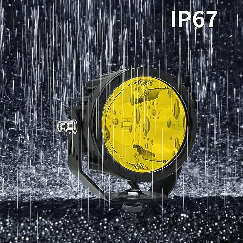 STDYSUN Round LED Yellow Offroad Driving Fog Pod Lights 2Pcs 3.5Inch Spot Beam Motorcycle Fog Lights Work Auxiliary Lights Ditch Bumper Lights Bicycle lights fit for Bicycle Truck ATV UTV Motorcycle - size: Round Yellow Spot