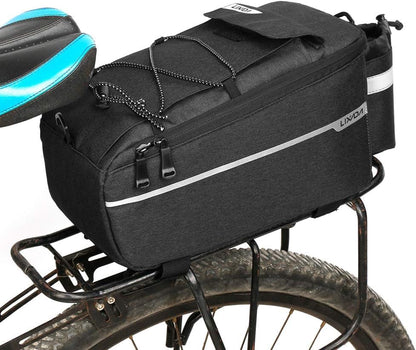 Lixada Bike Panniers Bike Trunk Bag Insulated Bag for Warm/Cool Items, Bicycle Rear Rack Storage Luggage Bicycle Seat Multifunctional Insulated Trunk Cooler Bag Shoulder Bag 11.4 6.3 6.7in - color: Black