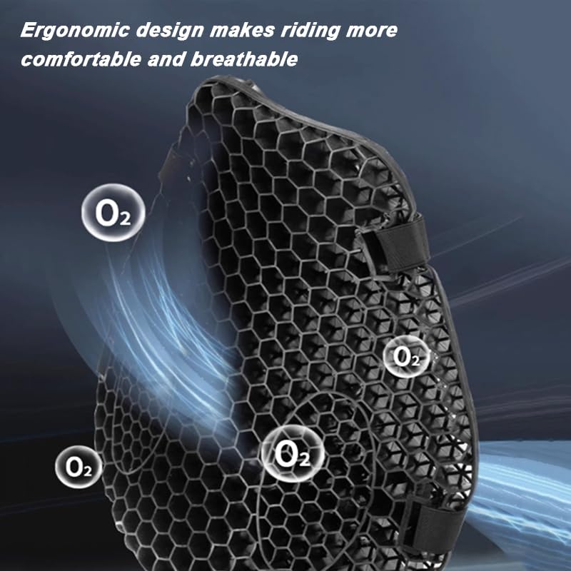 Motorcycle Seat Cushion for Honda Fury 2010-2024, Breathable and Shock Absorption Seat Pad, 3D Honeycomb Gel Structure Comfortable for Motorbike Long Rides