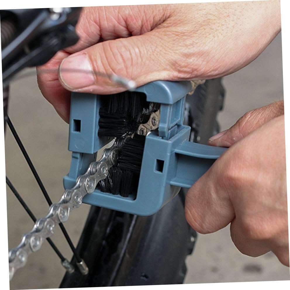 STOBAZA Bike Chain Cleaner Brush Set Reusable Ergonomic Motorcycle Chain Cleaning Brush for Bicycle and Mountain Bike Maintenance for Daily Use