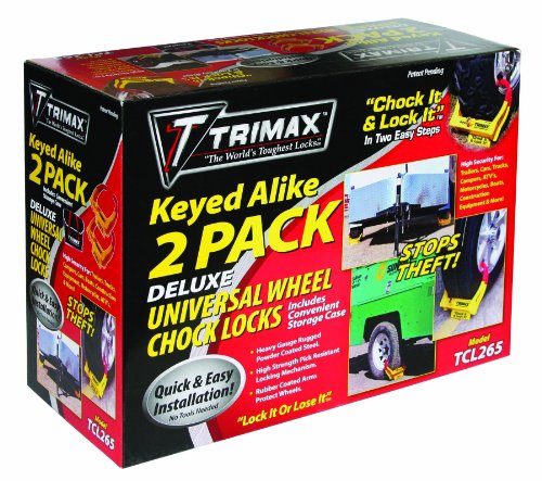 Trimax TCL265 Small Deluxe Keyed Alike Wheel Chock Lock, (Pack of 2) - style: 2 Pack TCL65