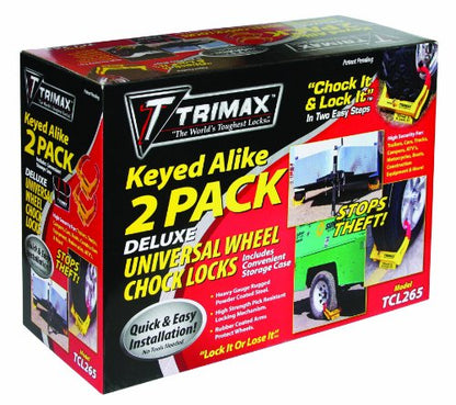 Trimax TCL265 Small Deluxe Keyed Alike Wheel Chock Lock, (Pack of 2) - style: 2 Pack TCL65