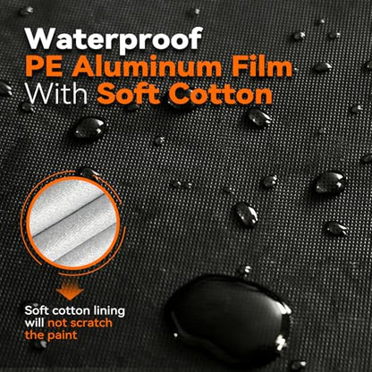 Motorcycle Cover Waterproof PE Aluminum Film Soft Cotton Lining, All-Season Outdoor Protection with Anti-Theft Lock Holes, Windproof Buckle, 5 Reflective Strips, Fits Motorcycles up to 116" - size: 116" x 41" x 50"