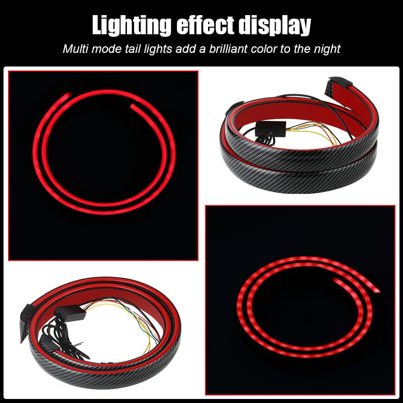 Car Taillight Turn Signal Strip Light, 47.24 in, 51.18 in, High Brightness, Red (47.24in) - size: 47.24in
