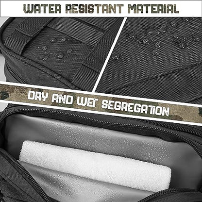 QT&QY Tactical Toiletry Bag For Men Hygiene Bag EDC Military Tool Molle Pouches Small Dopp Kit Mens Shaving Kit Travel shower Bags - color: 1 US Black