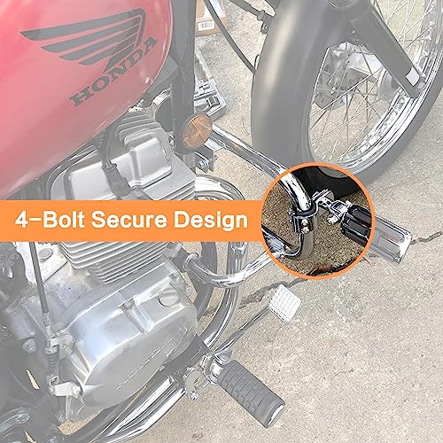 VGMOTO Motorcycle 1.25" Highway Footpegs Adjustable Foot Pegs Footrests with Clamps Mounts kit Compatible with Harley Touring Sportster Softail Road Glide Street Glide with 1 1/4 inch Engine Guard - color: Chrome-Style A