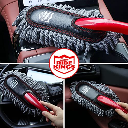 Car Duster Exterior Scratch Free, Extendable Handle, Detail Brush Kit for Vehicles, Wax Cotton Fabric, Waterless Wash Treatments，Car Care Equipment，Gifts for Men Women - color: Dark Red