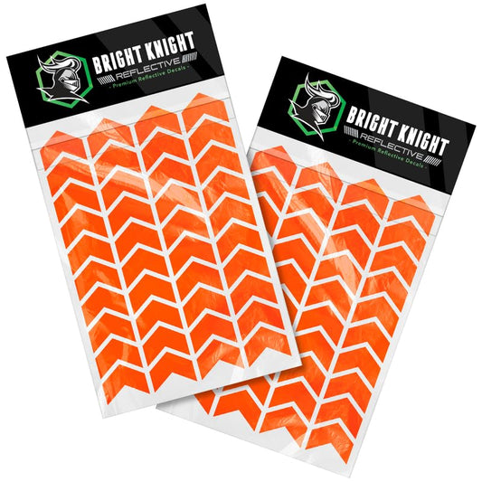 Bright Knight Decals Chevron Hard Hat Reflective Stickers, 1" Orange Acyclic Adhesive Vinyl Tape with 3M Reflector, Bicycle Helmet Reflective Tape, Outdoor Waterproof for High-Visibility at Night, 2pk - color: Orange, size: 2 pk
