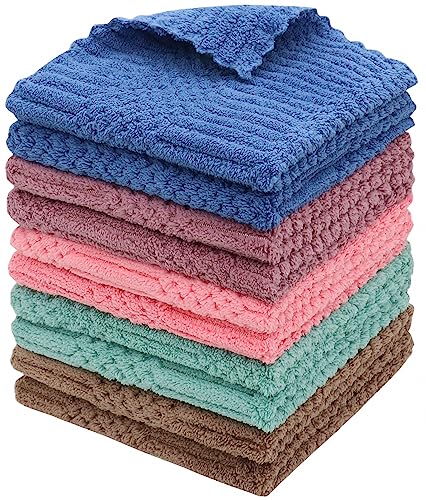 Microfiber Cleaning Cloth, 10 Pack Microfiber Rags,12”x12”,Mix Color | Lint Free Dish Cleaning Cloths, Fast Drying Dish Rags For Cleaning, Absorbent Washcloths - color: Mix Color 5