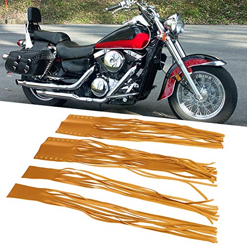 Qiilu Universal Hand Grips Tassel Fringe Wrap Cover Motorcycle Brake Clutch Lever Streamer 7/8in 1in Fit for (Khaki) - color: Khaki