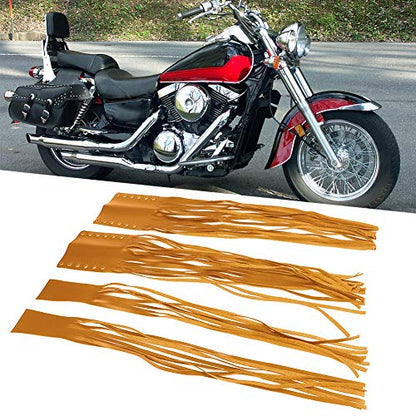 Qiilu Universal Hand Grips Tassel Fringe Wrap Cover Motorcycle Brake Clutch Lever Streamer 7/8in 1in Fit for (Khaki) - color: Khaki