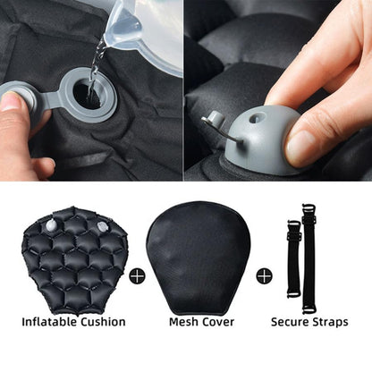100% Gel Rider Cushion for Motorcycle, Seat Cushion, Universal Non-Slip Grip Ergonomic Motorcycle Seat Pad, 3D-Honeycomb Structure TPE Shock Absorption Breathable Seat Pad for Long Rides (# A)