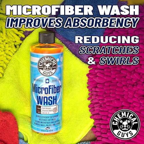 Chemical Guys Microfiber Cleaning Cloth and Car Wash Towel Detergent - Concentrated Cleaner for Towels, Microfiber Cloths, and Pads - Removes Dirt, Wax, Grease, Stains, Orange Scent - 16 oz - size: 16 Fl Oz (Pack of 1)