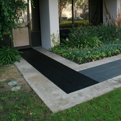 Rubber-Cal Fine Rib Corrugated Rubber Floor Mat - 1/8" x 3ft x 3ft Black - size: 36"L x 36"W x 0.1"Th