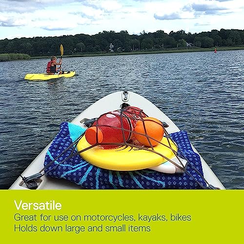 Small Cargo Net (2-Pack) by Delta Cycle - Expandable Bungee Net with Hooks Stretches 2X in Size - Bike Cargo Net Keeps Your Gear Tightly in Place for Bikes & Kayaks - style: 2-Pack Elasto Net