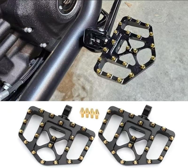 Foot Pegs Rest Pedal Pad Footpegs FloorboardsCompatible For For Harley Dyna Street Bob Sportster 883 Fatboy Touring Road Glide (Black)