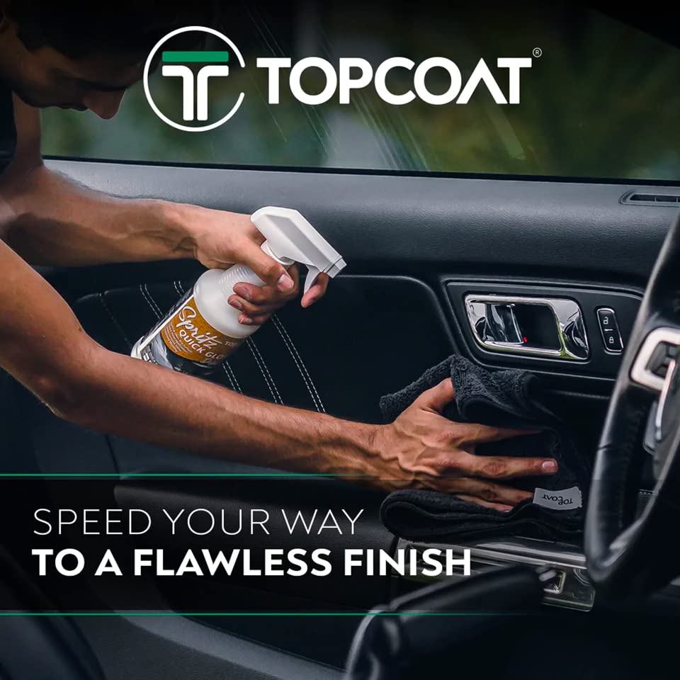 TopCoat Spritz Quick Detailer Spray and Waterless Car Wash Spray - Wash, Clean and Shine Your Car, Truck, Scooter, RV and Motorcycle Without Water - 16 oz