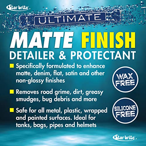 STAR BRITE Ultimate Matte Finish Speed Detailer & UV Protectant - Matte Finish Protectant for Wraps, Motorcycles, Cars, & Trucks - 22 OZ (098122)