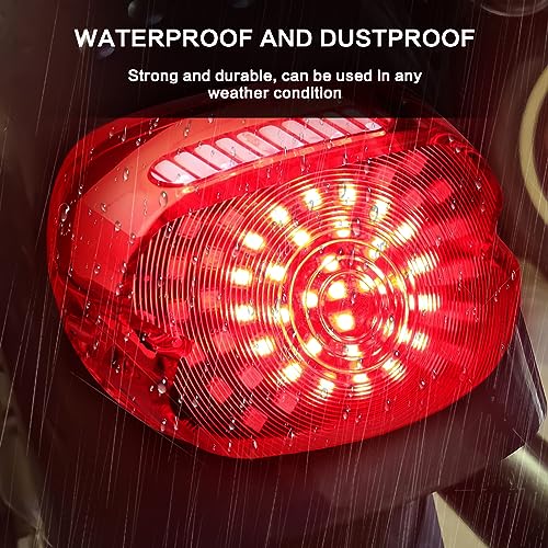 Motorcycle LED Rear Tail Light Red Strobing Turn Signal Brake Lights Low Profile Replacement for Harley Dyna Sportster 883 1200 Road King Tour Glide Road Glide Road King - color: red