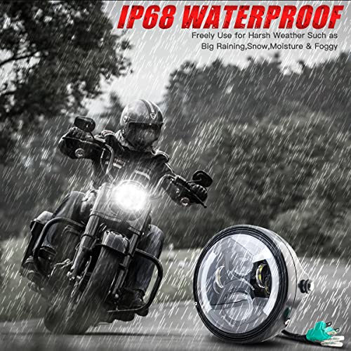 7 inch LED Round Motorcycle Headlight DOT Approved with Housing Bucket Turning Signals DRL Mount Bracket Projector Hi/Low Beam 7" Headlight for H-arley Davidson dyna Honda Suzuki Yamaha - size: 7in Motorcycle Headlight with L/R Turn Signals