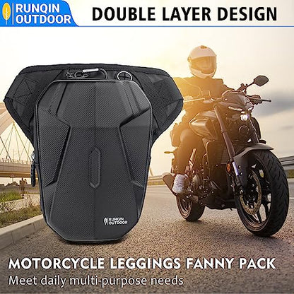 Motorcycle Waist Drop Leg Bag - Expandable Big Capacity Druable & Waterproof Tactical Fanny Pack, Multi-Pocket Storage Hip Thigh Bag for Cycling Hiking Climbing, Men and women