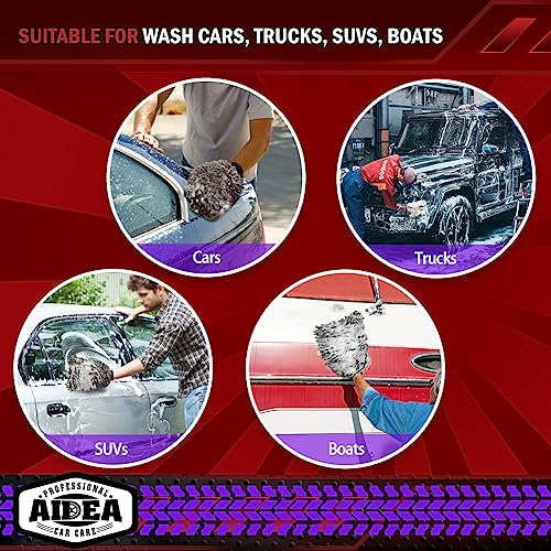 AIDEA Car Wash Mitt Microfiber, 1PK Scratch Free Lint-Free, Premium Chenille Microfiber Sponge Mitt Car Wash Brush, Grey, Regular Size 7.12''X10.14'' - color: Grey, size: 1PK-7.12''X10.14''