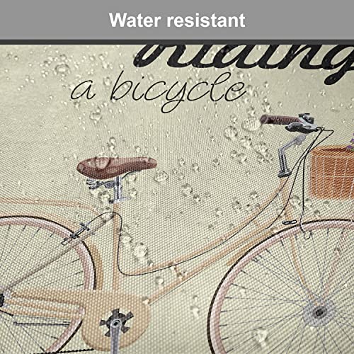 Lunarable Bicycle Chair Cushion Pad, Boho Pop Art Antique Bike Illustration with an Aesthetic Lavender Bouquet Basket, Seat Padding for Kitchen & Patio with Anti-Slip Backing, 16"x16", Beige Lilac - color: Beige Lilac, size: Pack of 1