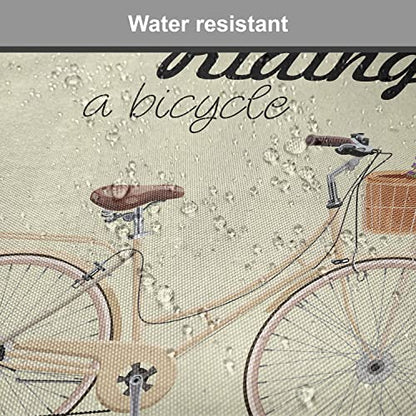 Lunarable Bicycle Chair Cushion Pad, Boho Pop Art Antique Bike Illustration with an Aesthetic Lavender Bouquet Basket, Seat Padding for Kitchen & Patio with Anti-Slip Backing, 16"x16", Beige Lilac - color: Beige Lilac, size: Pack of 1