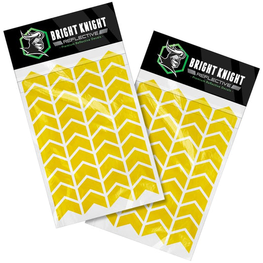 Bright Knight Decals Chevron Hard Hat Reflective Stickers, 1" Yellow Acyclic Adhesive Vinyl Tape with 3M Reflector, Bicycle Helmet Reflective Tape Outdoor Waterproof for High-Visibility at Night, 2pk - color: Yellow, size: 2 pk