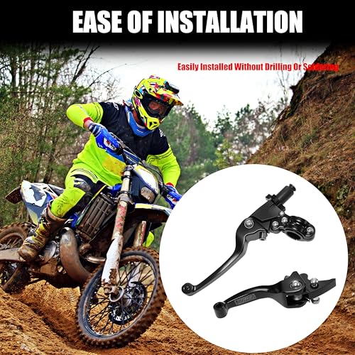 7/8inch 22mm Universal Motorcycle Clutch Brake Lever Folding Levers for 50/110/125/140/150cc Dirt Pit Bike SSR RFZ 125 DBX18/19 Xpro Coolster Thumpstar Baja Apollo (Black) - color: Black